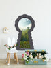 3d Stone Keyhole Fabric Wall Decal - Castle By The Sea Cliff - 3D Brick Keyhole Wall Sticker - Fairytale Window Wall Decal - Removable
