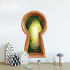 3d Keyhole Fabric Wall Decal - Path To Secret Garden - 3D Keyhole Wall Sticker - Wonderland Decal - Removable & Repositionable