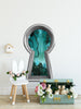 3d Keyhole Fabric Wall Decal - Enchanted Crystal Forest - Fantasy 3D Hole Wall Sticker - Removable & Repositionable