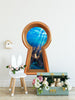 3d Keyhole Fabric Wall Decal - King Neptune's Trident - Fantasy 3D Hole Wall Sticker - Removable & Repositionable