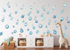 Watercolor Aqua Blue Bubbles Wall Decal Set | Ocean Collection