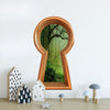 3D Keyhole Fabric Wall Decal - Enchanted Forest Butterfly Tree - Removable Fabric Wall Sticker - 3d Keyhole Portal Wall Sticker