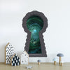 Wonderland 3d Stone Keyhole Fabric Wall Decal - Down The Rabbit Hole #2 - 3D Brick Keyhole Wall Sticker - Wonderland Party - Removable