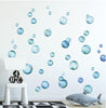 Watercolor Aqua Blue Bubbles Wall Decal Set | Ocean Collection