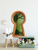3D Keyhole Fabric Wall Decal - Enchanted Forest Butterfly Tree - Removable Fabric Wall Sticker - 3d Keyhole Portal Wall Sticker