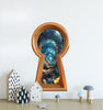 3D Keyhole Fabric Wall Decal - Flower Path Through the Rabbit Hole - Removable Fabric Wall Sticker - 3d Keyhole Portal Wall Sticker