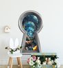 3D Keyhole Fabric Wall Decal - Flower Path Through the Rabbit Hole - Removable Fabric Wall Sticker - 3d Keyhole Portal Wall Sticker