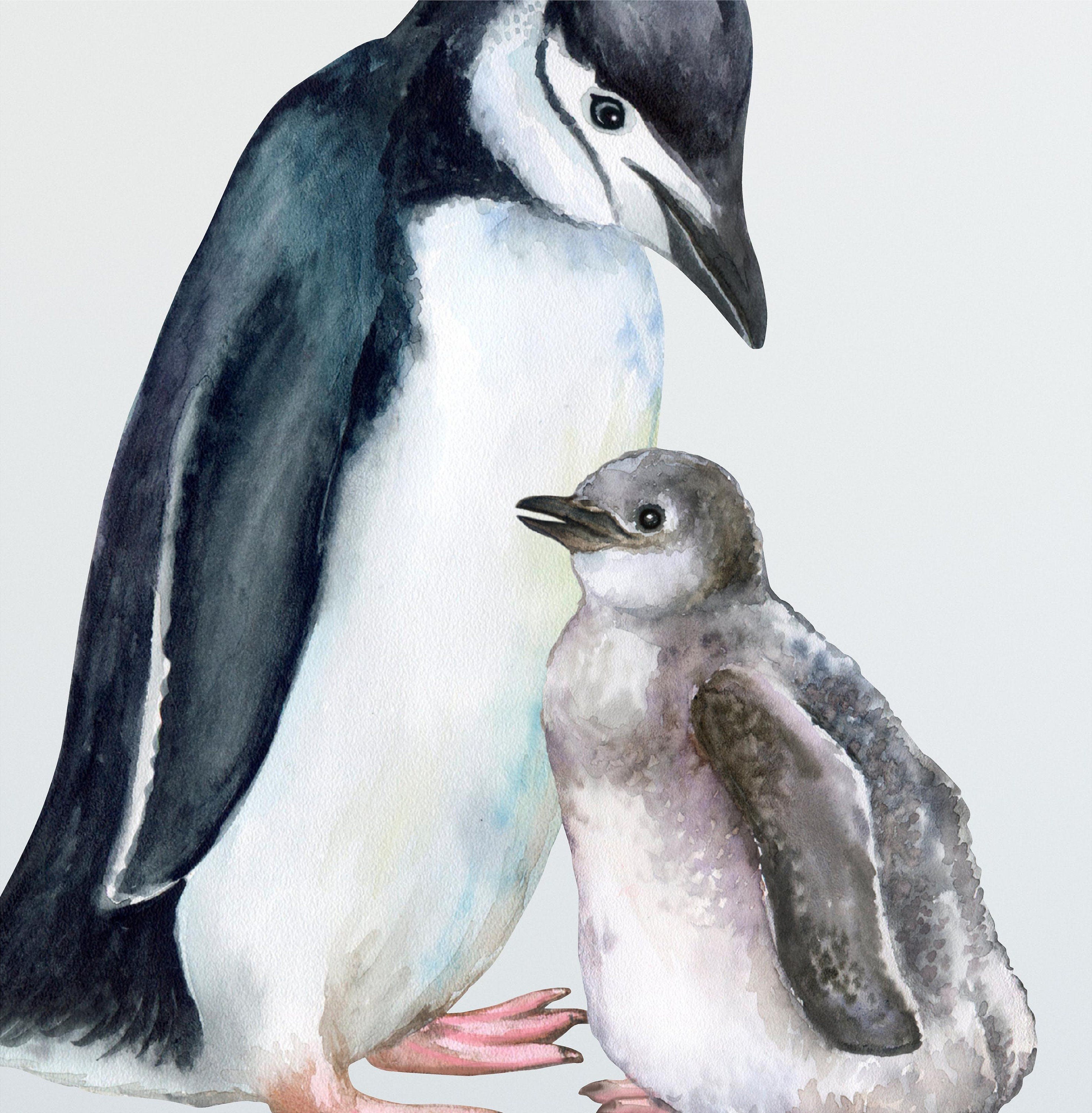 Mother & Baby Penguin Wall Decal | Ocean Collection