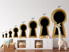 3D Keyhole Fabric Wall Decal - Wonderland Palace of Clubs - Removable Fabric Wall Sticker - 3d Keyhole Portal Wall Sticker