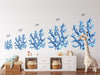 Baby Blue Coral Wall Decal Ocean Sea Coral Reef Removable Fabric Wall Sticker