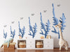 Watercolor Navy Blue Seaweed Wall Decal Ocean Sea Life Removable Fabric Wall Sticker