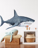 Whimsical Ocean Great White Shark Wall Decal Sticker Removable | Sea Nursery Decor | Repositionable Fabric Decal | Peel and Stick
