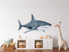 Whimsical Ocean Great White Shark Wall Decal Sticker Removable | Sea Nursery Decor | Repositionable Fabric Decal | Peel and Stick