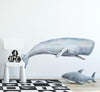 Whimsical Sperm Whale Wall Decal #2 Sticker Removable | Ocean Sea Whale Nursery Decor | Repositionable Fabric Decal | Peel and Stick