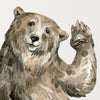 Whimsical Brown Bear Wall Decal Woodland Forest Animal Wildlife Bear Removable Peel and Stick Fabric Nursery Decor