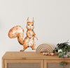 Whimsical Squirrel Forest Animal Wall Decal Woodland Wildlife Removable Peel and Stick Fabric Nursery Decor