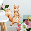 Whimsical Squirrel Forest Animal Wall Decal Woodland Wildlife Removable Peel and Stick Fabric Nursery Decor