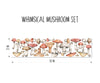 Whimsical Mushrooms Fabric Wall Decal Set, Mushroom Wall Art, Woodland Forest, Fauna, Removable Repositionable, Peel & Stick, Nursery Decor
