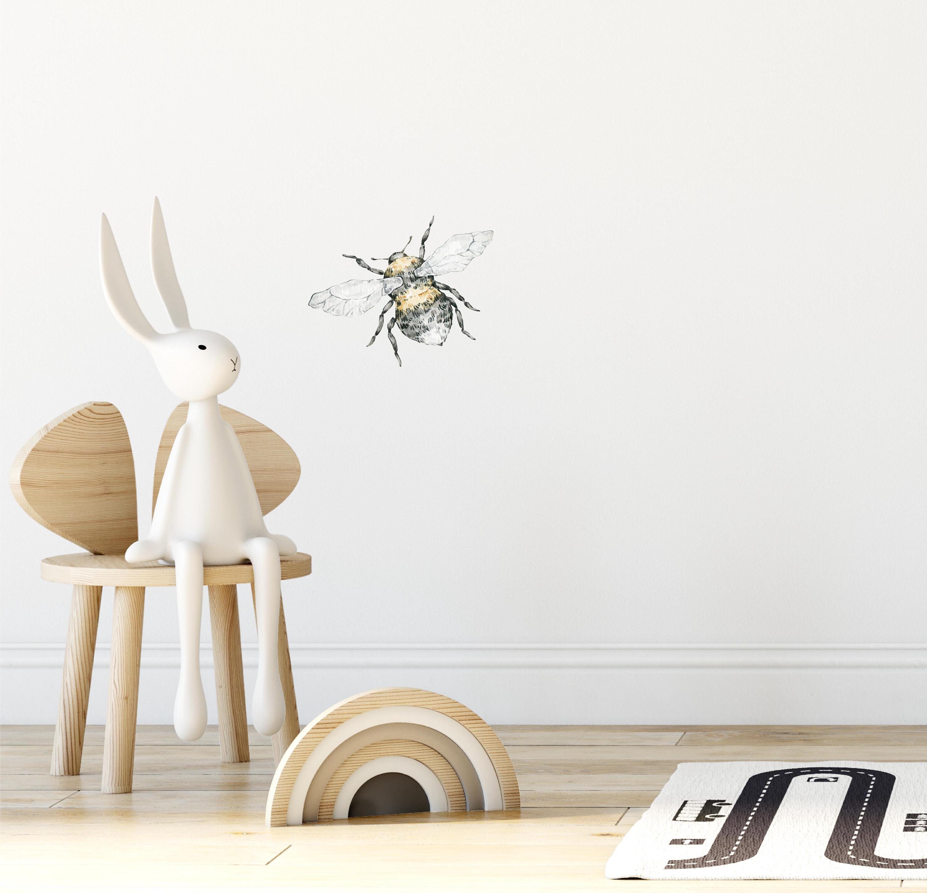 Whimsical Bumblebee Wall Decal Bumble Bee Removable Peel and Stick Adhesive Fabric Nursery Decor