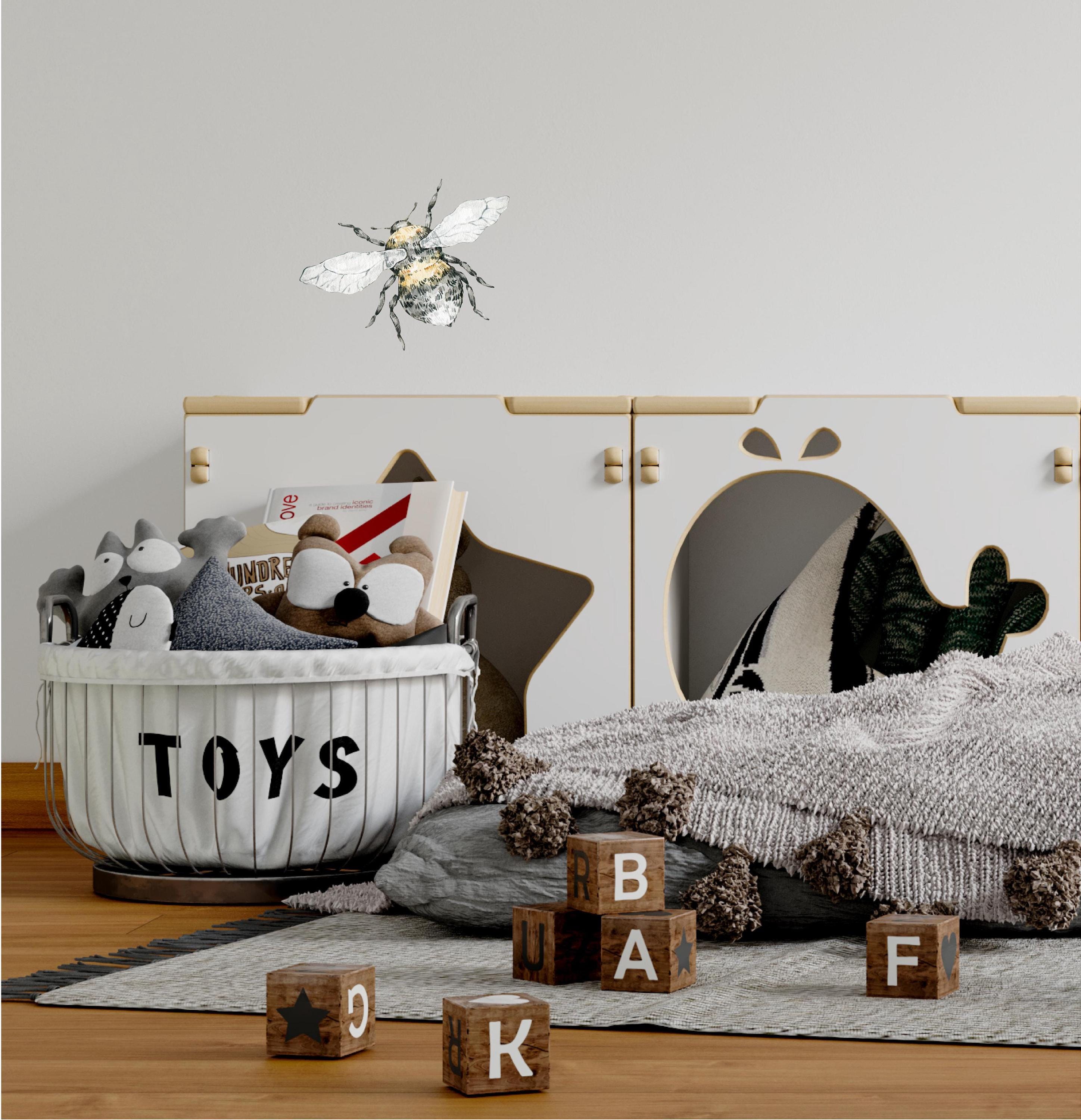 Whimsical Bumblebee Wall Decal Bumble Bee Removable Peel and Stick Adhesive Fabric Nursery Decor