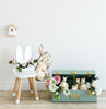 Whimsical Beige Rabbit Wall Decal Woodland Forest Animal Wildlife Removable Peel and Stick Fabric Wall Sticker Nursery Decor