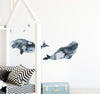Baby Beluga Whales Wall Decal Set of 2 Removable Sea Animal Fabric Vinyl Wall Sticker
