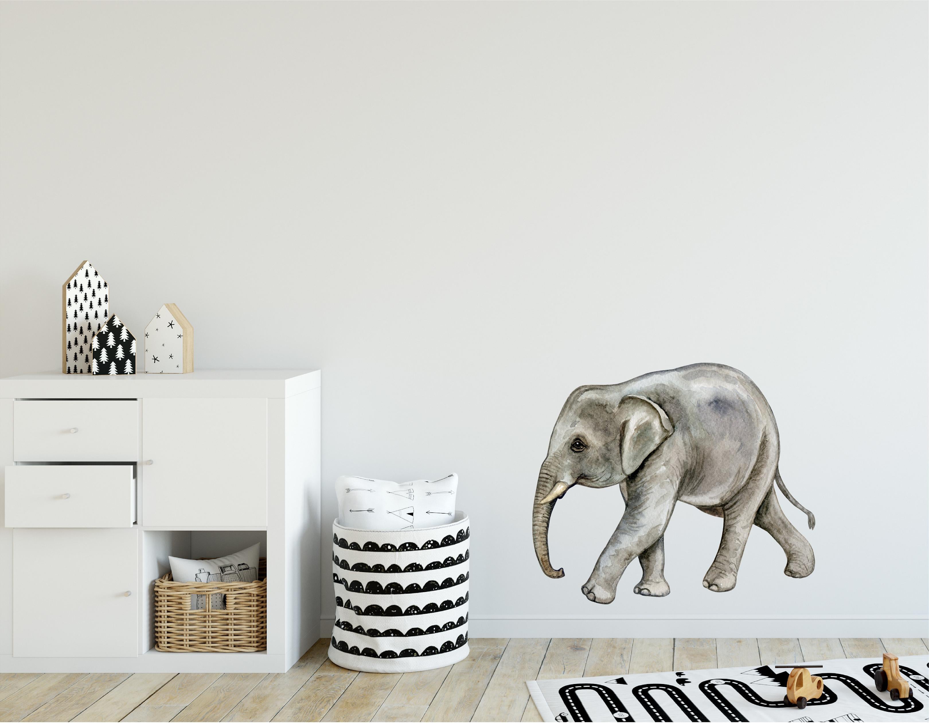 Baby Elephant #1 Wall Decal Safari Animal Wall Sticker Removable Fabric Vinyl | DecalBaby
