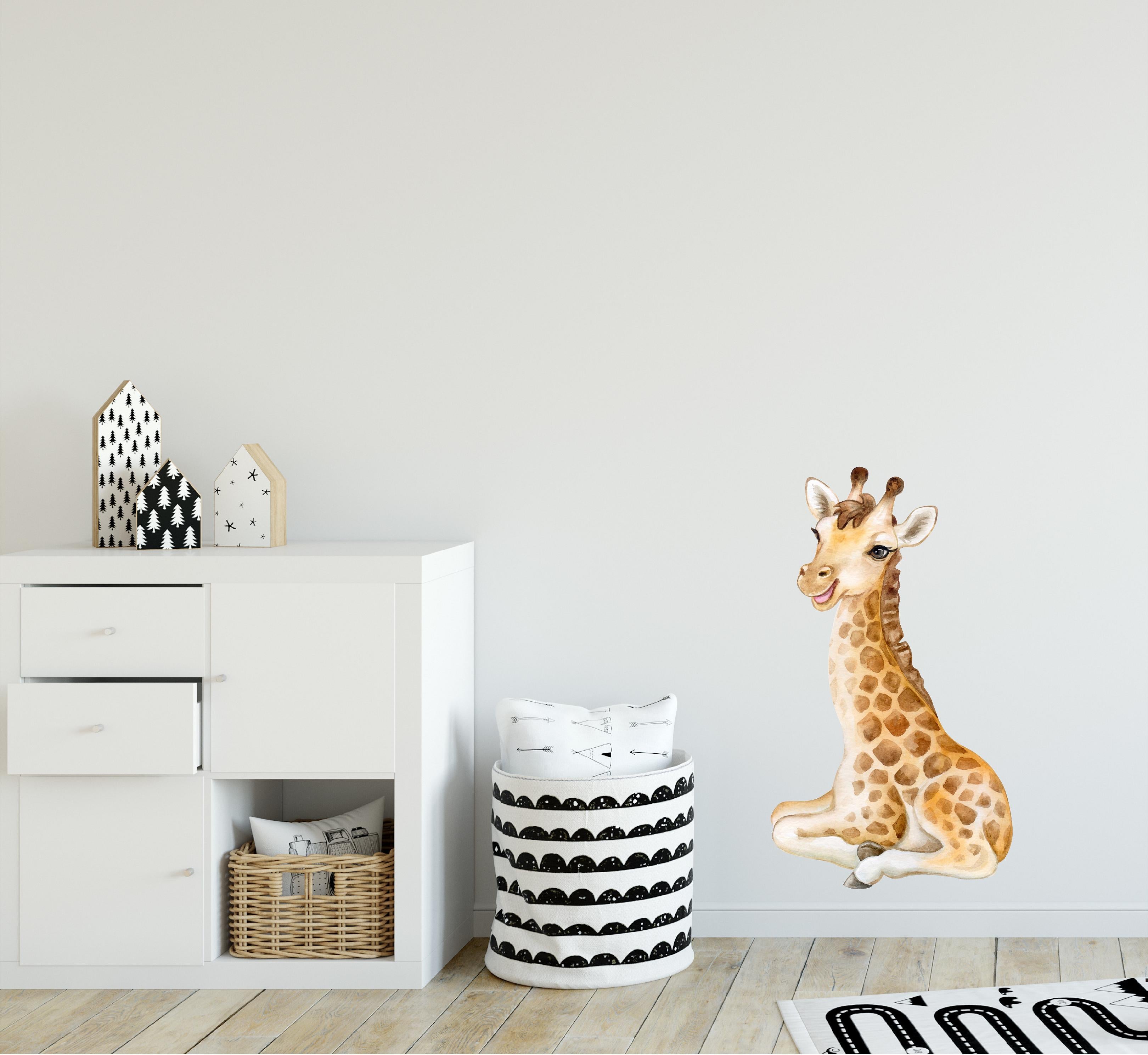 Baby Giraffe Wall Decal African Safari Animal Removable Fabric Wall Sticker | DecalBaby
