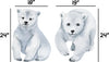 Load image into Gallery viewer, Baby Polar Bear Wall Decal Set of 2 Cub Bears Arctic Ocean Sea Animals Watercolor Wall Sticker | DecalBaby