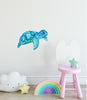 Baby Sea Turtle Wall Decal Watercolor Wall Sticker Ocean Sea Animal Wall Art Nursery Decor Removable Fabric Vinyl | DecalBaby