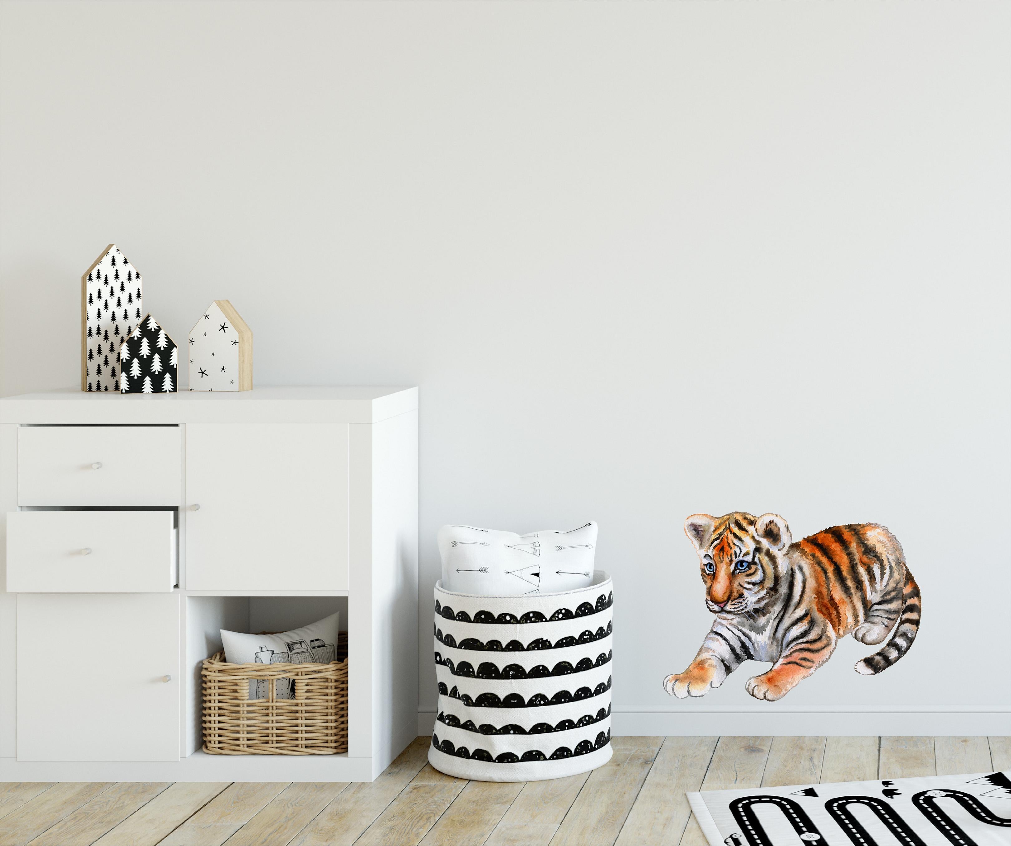 Baby Tiger Cub #1 Wall Decal Safari Animal Wall Sticker Removable Fabric Vinyl | DecalBaby