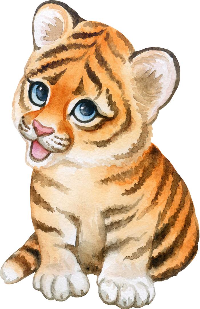 Baby Tiger Cub #3 Wall Decal Safari Animal Wall Sticker Removable Fabric Vinyl | DecalBaby