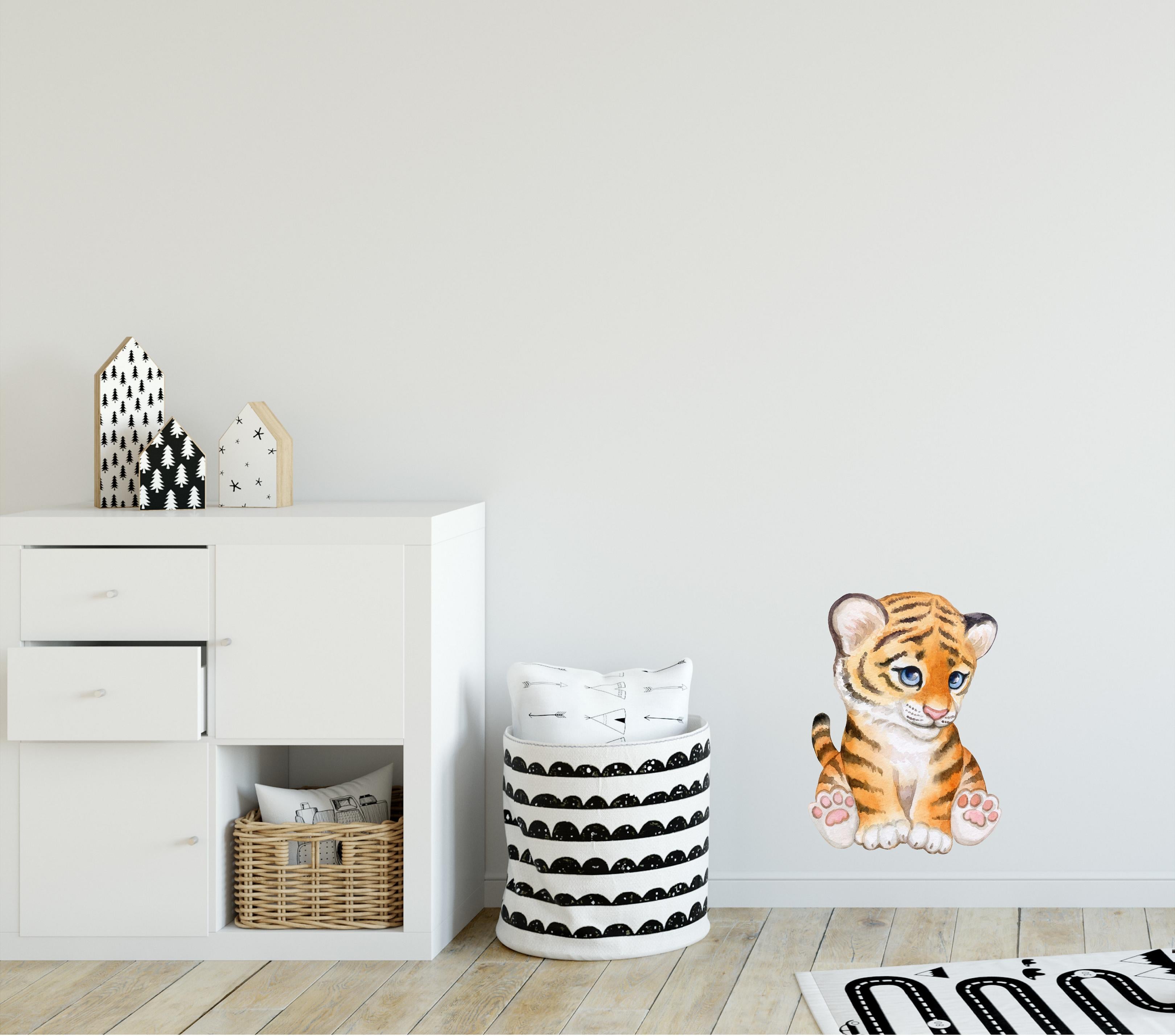 Baby Tiger Cub #4 Wall Decal Safari Animal Wall Sticker Removable Fabric Vinyl | DecalBaby