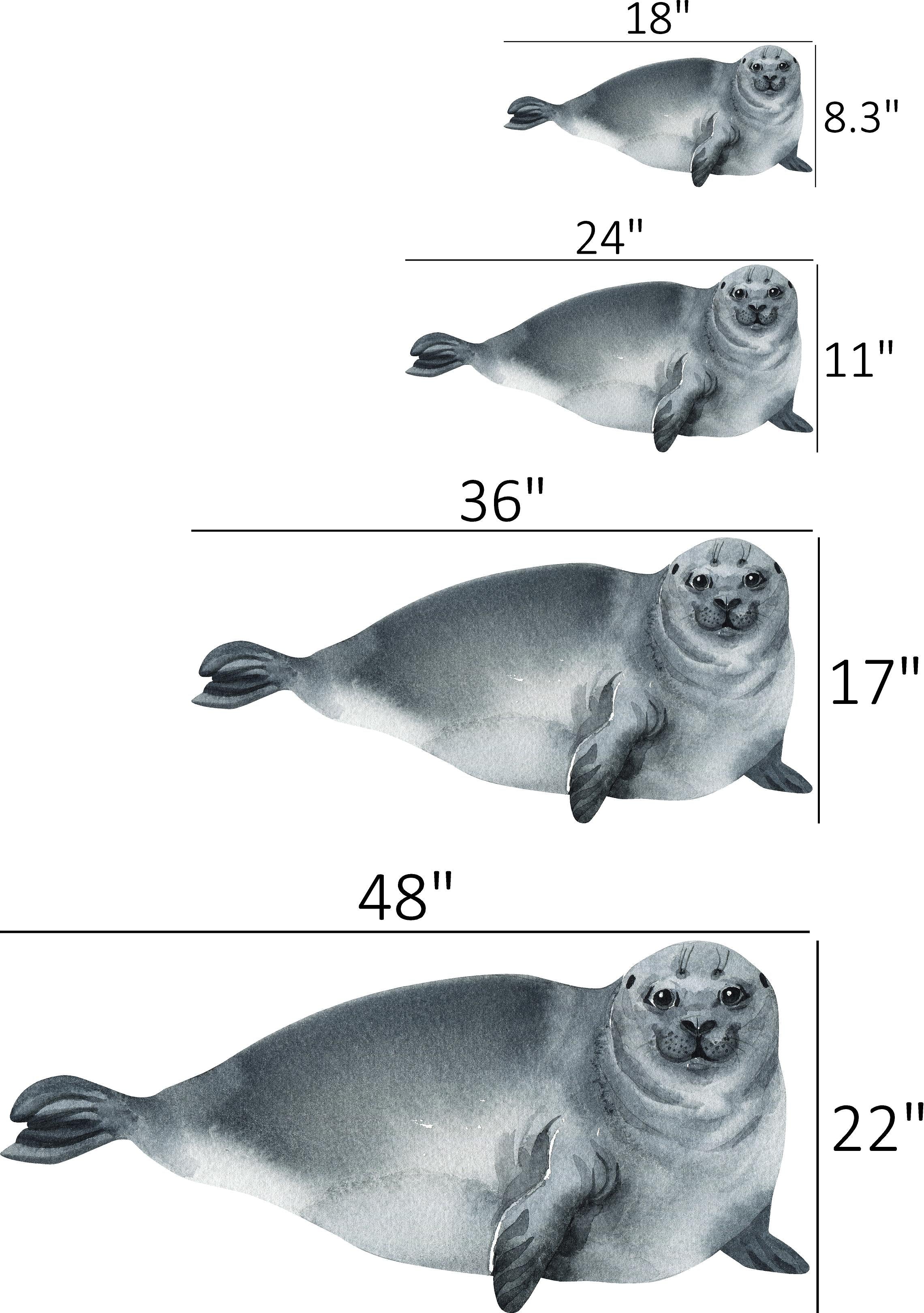 Baikal Seal Wall Decal Watercolor Earless Seal Sea Animal Pacific Ocean Seal Wall Sticker | DecalBaby