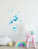 Watercolor Blue Bubbles #2 Wall Decal Set Ocean Sea Soap Bubble Wall Stickers Wall Art Kids Playroom Whimsical Nursery Decor | DecalBaby
