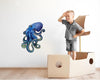 Load image into Gallery viewer, Watercolor Blue Octopus Wall Decal Sea Animal Ocean Life Removable Fabric Vinyl Wall Sticker | DecalBaby
