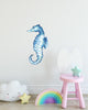 Watercolor Blue Seahorse Wall Decal Removable Fabric Vinyl Sea Animal Marine Fish Wall Sticker | DecalBaby