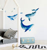 Load image into Gallery viewer, Watercolor Blue Whales Set of 3 Wall Decal Ocean Sea Life Removable Fabric Wall Sticker | DecalBaby