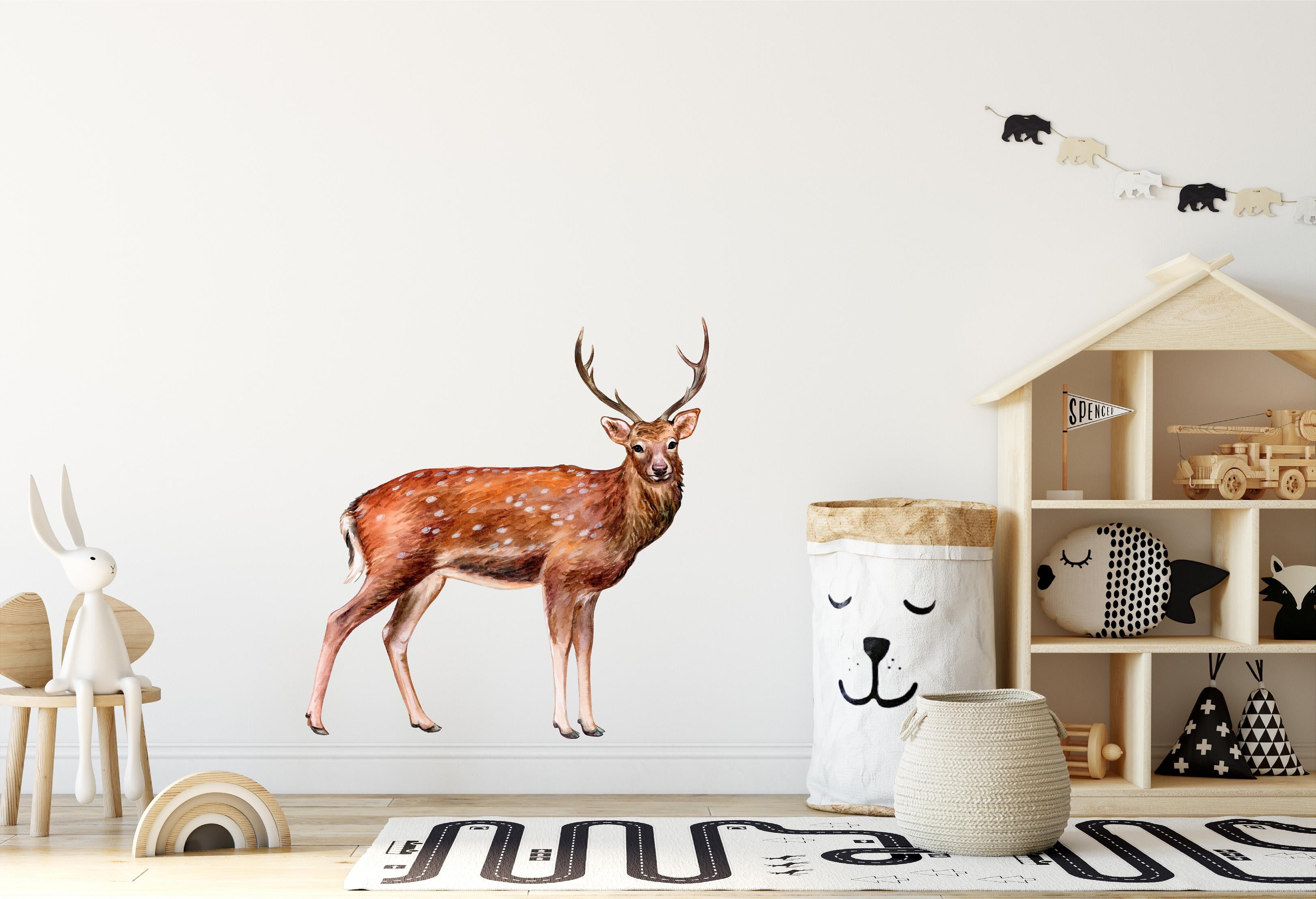 Buck Male Deer Wall Decal Woodland Forest Animal Fabric Wall Sticker | DecalBaby