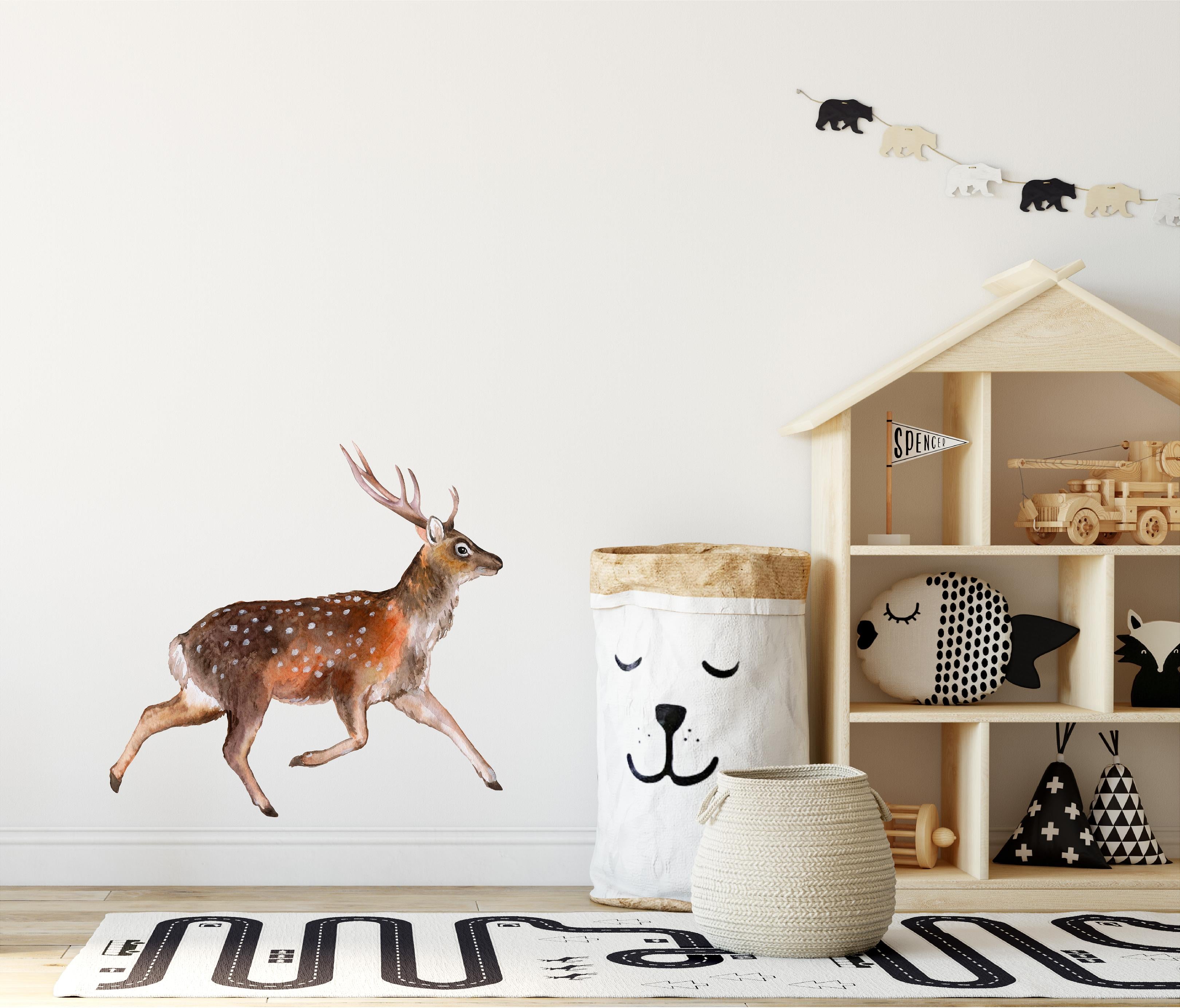 Chital Deer Wall Decal Woodland Forest Animal Fabric Wall Sticker | DecalBaby