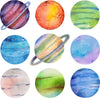 Load image into Gallery viewer, Colorful Planets Wall Decal Set of 9 Watercolor Solar System Wall Stickers Space Theme | DecalBaby