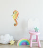 Load image into Gallery viewer, Colorful Seahorse Wall Decal Removable Fabric Vinyl Watercolor Sea Animal Marine Fish Wall Sticker | DecalBaby