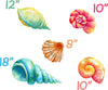 Load image into Gallery viewer, Colorful Seashells Set Wall Decal Set of 5 Watercolor Wall Sticker Under The Sea Ocean Shells | DecalBaby