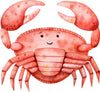 Cartoon Crab Wall Decal Watercolor Crab Sea Creature Wall Sticker Aquatic Marine Ocean Life Sea Animal | DecalBaby