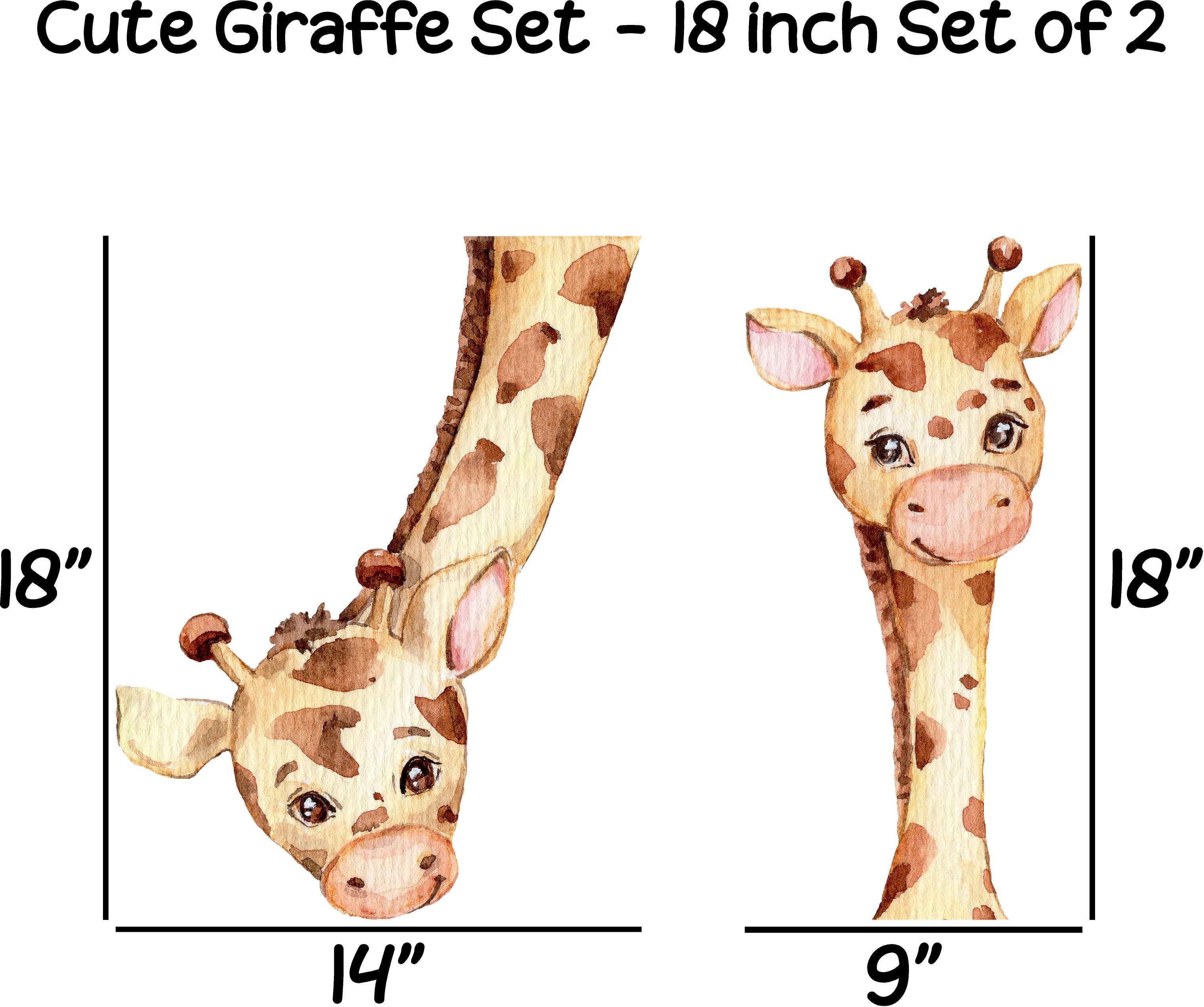 Baby Giraffe Wall Decal Set of 2 Safari Animal Fabric Wall Sticker | DecalBaby