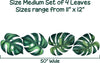 Load image into Gallery viewer, Dark Green Tropical Monstera Leaves Fabric Wall Decal Safari MEDIUM Set of 4 | DecalBaby
