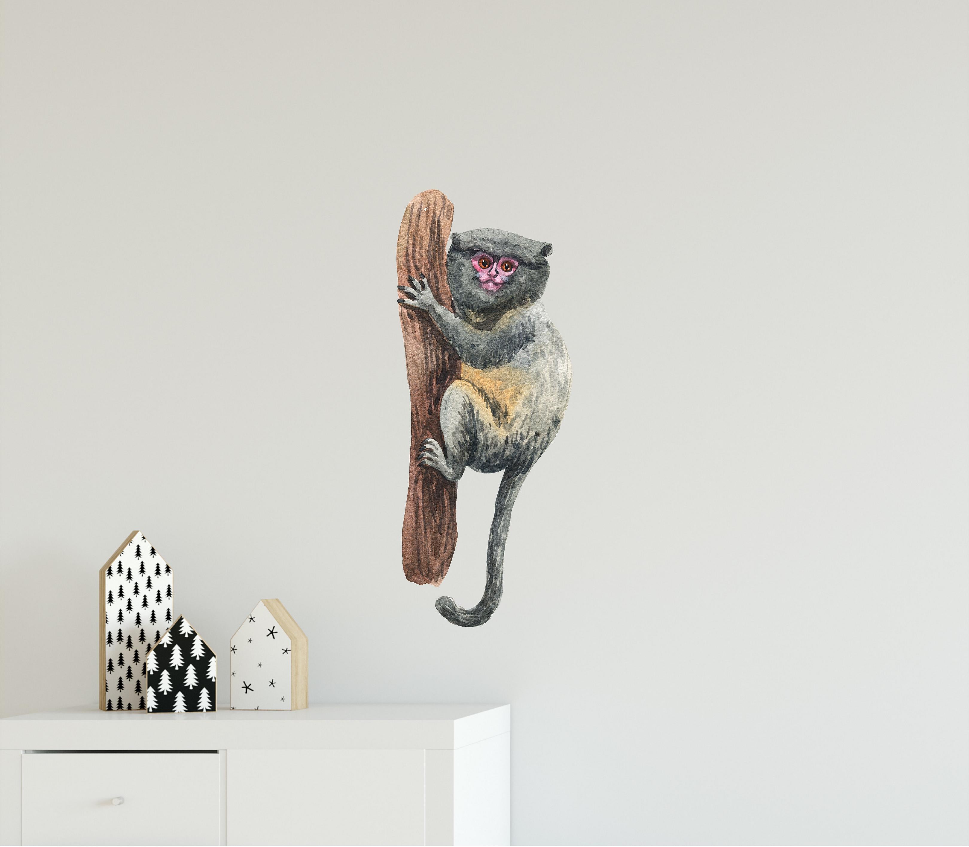 Dwarf Marmoset Monkey Wall Decal Safari Animal Fabric Wall Sticker | DecalBaby