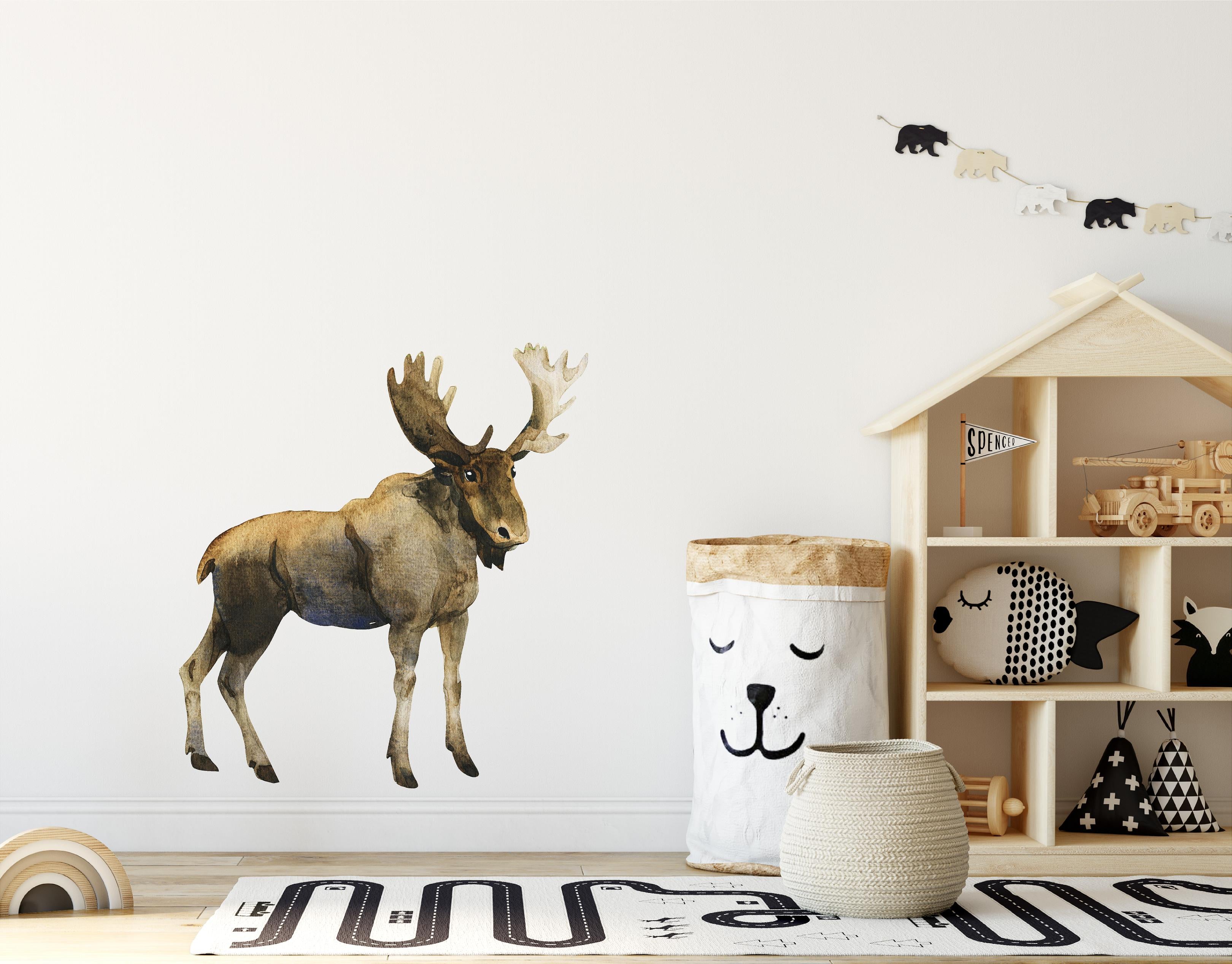 Elk Wall Decal Woodland Forest Animal Fabric Wall Sticker | DecalBaby