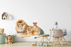 Load image into Gallery viewer, Family of Lions Wall Decal Africa Safari Animal Removable Fabric Wall Sticker | DecalBaby