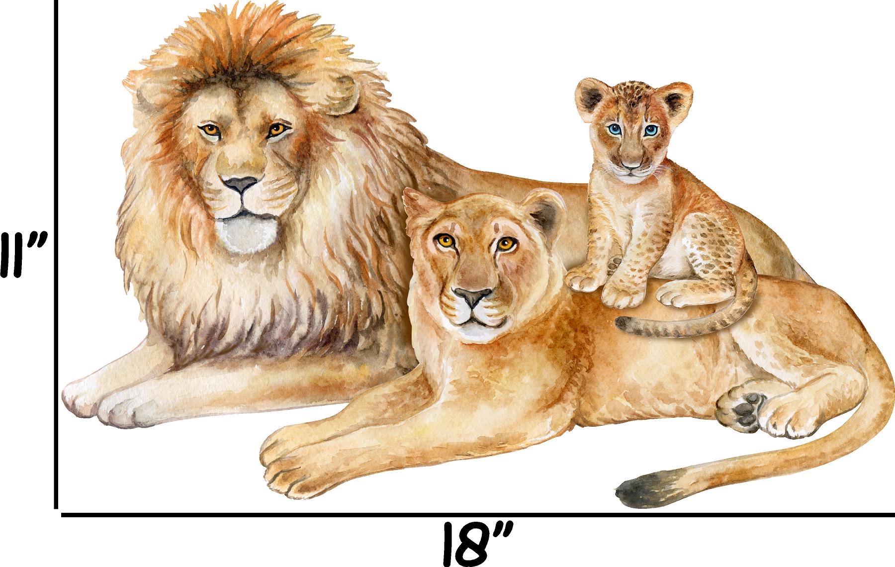 Family of Lions Wall Decal Africa Safari Animal Removable Fabric Wall Sticker | DecalBaby
